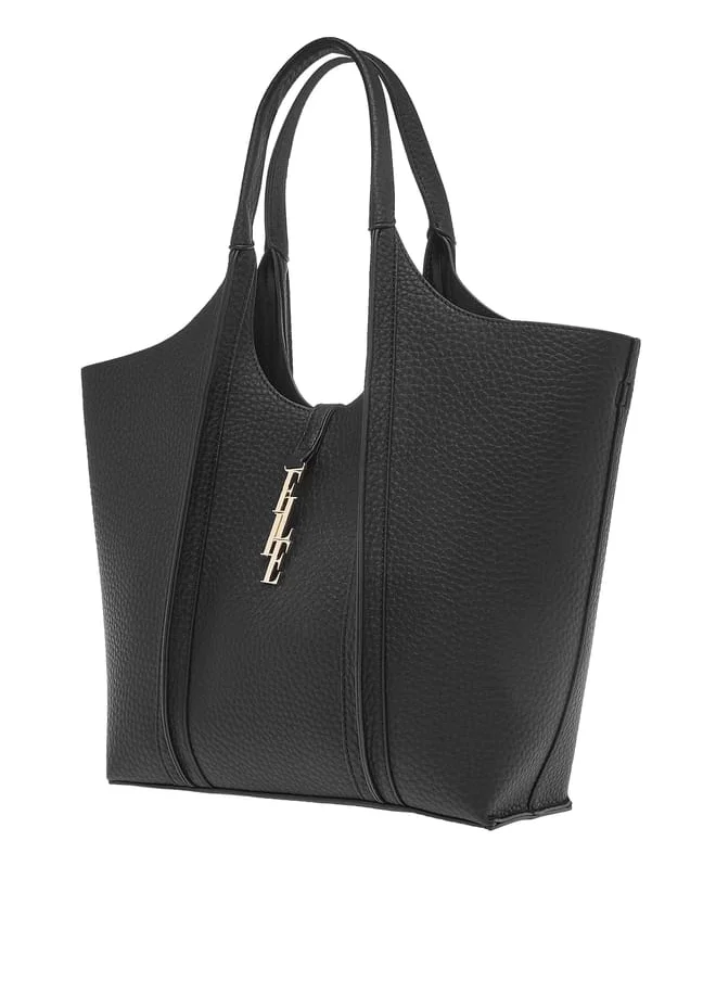 ELLE Womens Textured Shoulder Bag With Double Handle And Pouch