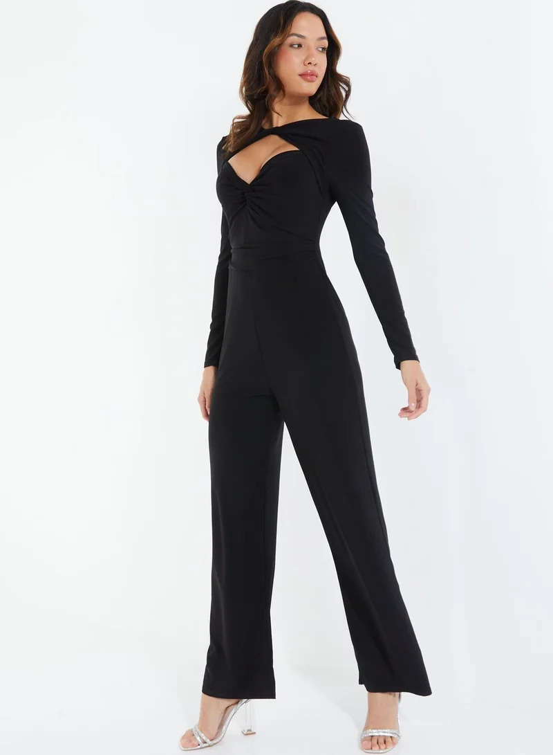 QUIZ Cut Out Detail High Waist Jumpsuit