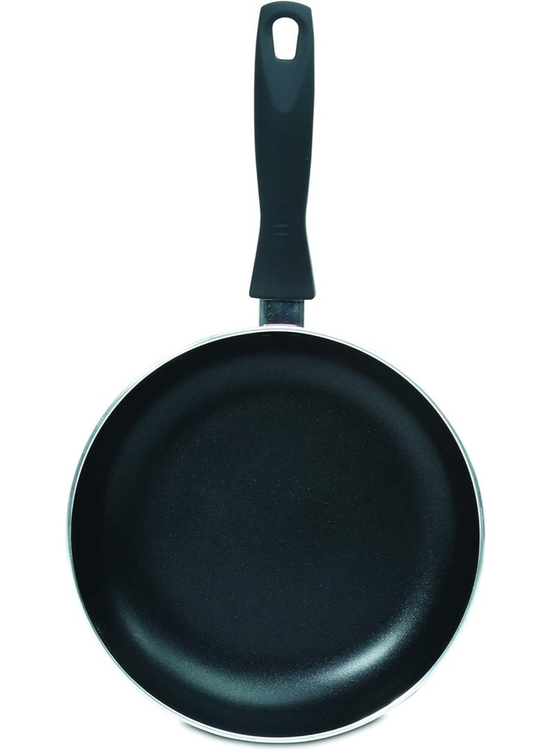 هومواي هوم واي - مقلاة 28 سم بثلاث طبقات مانعة للالتصاق، سمك 3 مم، مقبض مقاوم للحرارة، مناسبة للمواقد الحثية، مصنوعة من الفولاذ المطروق، أسود وأحمر - HW203 - Image 2