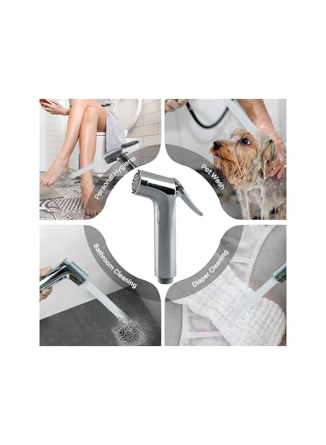 S-TOP Toilet Bidet Sprayer Kit, Chrome Finish, Handheld Bathroom Spray, Stainless Steel Shattaf, Wall Mounted, Personal Hygiene - Image 3