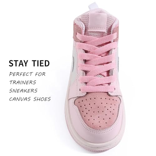 VSUDO 63" Flat Light Pink Shoe Laces for Sneakers, Shoelaces for Sneakers, Replacements High Top Shoe Strings for Women or Men (1 Pair-Light Pink-160CM) - Image 3