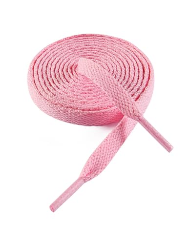 VSUDO 63" Flat Light Pink Shoe Laces for Sneakers, Shoelaces for Sneakers, Replacements High Top Shoe Strings for Women or Men (1 Pair-Light Pink-160CM) - Image 1
