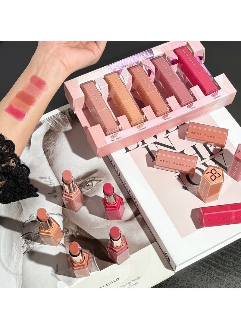 ريال بيوتي طقم ارواج صغيرة الحجم من ريال بيوتي توضع في حقيبة اليد 5 قلم متعدد الالوان - Image 2