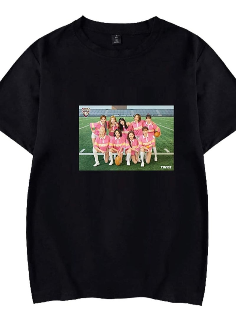 تي شيرت قطني مطبوع للجنسين من مرتين للرجال والنساء - ملابس مريحة لمحبي الكيبوب، ملابس يومية كاجوال