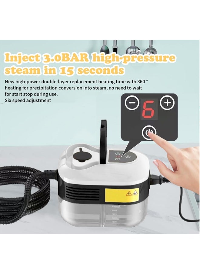 Joshberg Portable Handheld Steam Cleaner, 1500W Multifunctional High Temperature Steamer Cleaner with 1200ml Water Tank, Suitable For Kitchen Sofa Bathroom Window  - Image 2