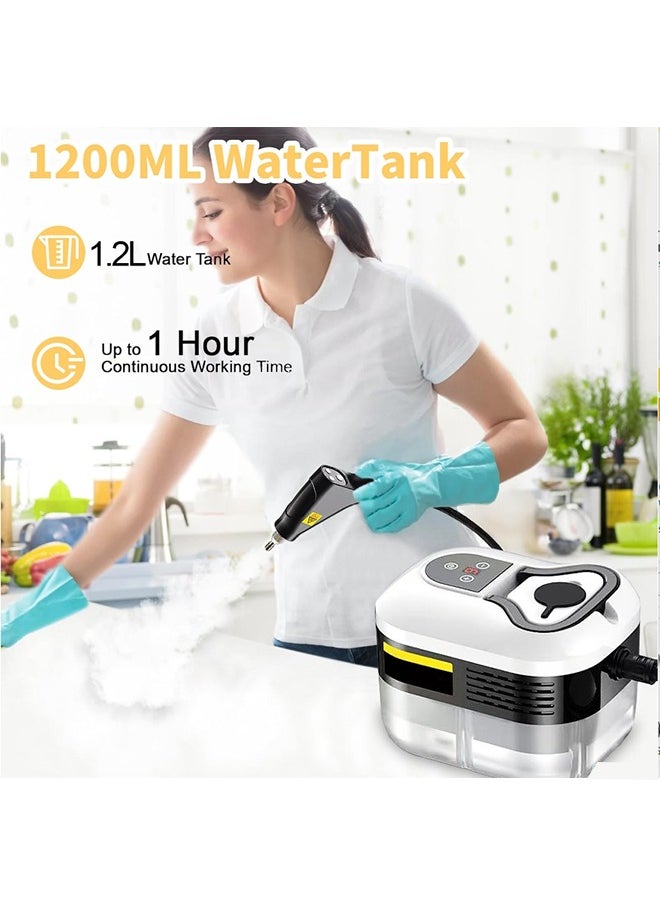 Joshberg Portable Handheld Steam Cleaner, 1500W Multifunctional High Temperature Steamer Cleaner with 1200ml Water Tank, Suitable For Kitchen Sofa Bathroom Window  - Image 3