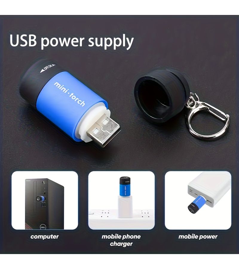 6 أضواء كرة صغيرة LED حمراء قابلة لإعادة الشحن عبر USB، مفتاح دوار مدمج ومحمول للإضاءة اليدوية للاستخدام المنزلي والخارجي - Image 4