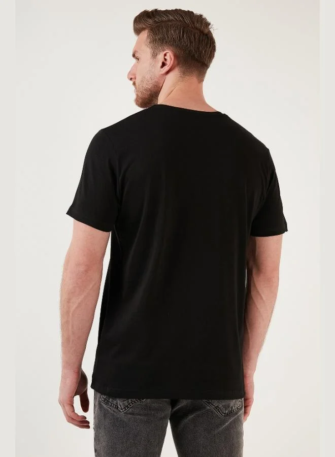 Buratti  Buratti Printed Crew Neck 100% Cotton Slim Fit T Shirt Men's T-Shirt 646R4040 for Men | Best Price UAE