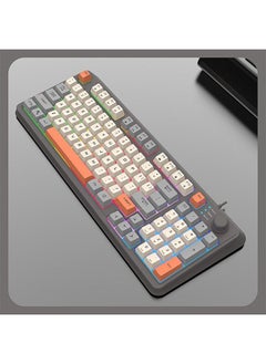 XUNFOX 94-Key Wired Keyboard - Membrane Keyboard - Gaming Keyboard - Office Keyboard - Built-in Volume Adjustment Knob - RGB Light Effect - Computer Keyboard  - Image 2