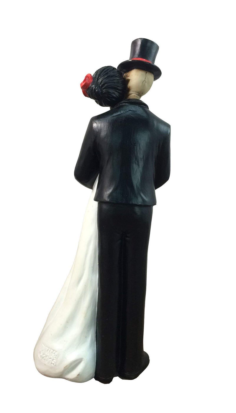 DWK 8" Till Death Day of the Dead Dia de los Muertos Skeleton Couple Decorative Figurine Bride and Groom Mini Statue Wedding Cake Topper - Image 3