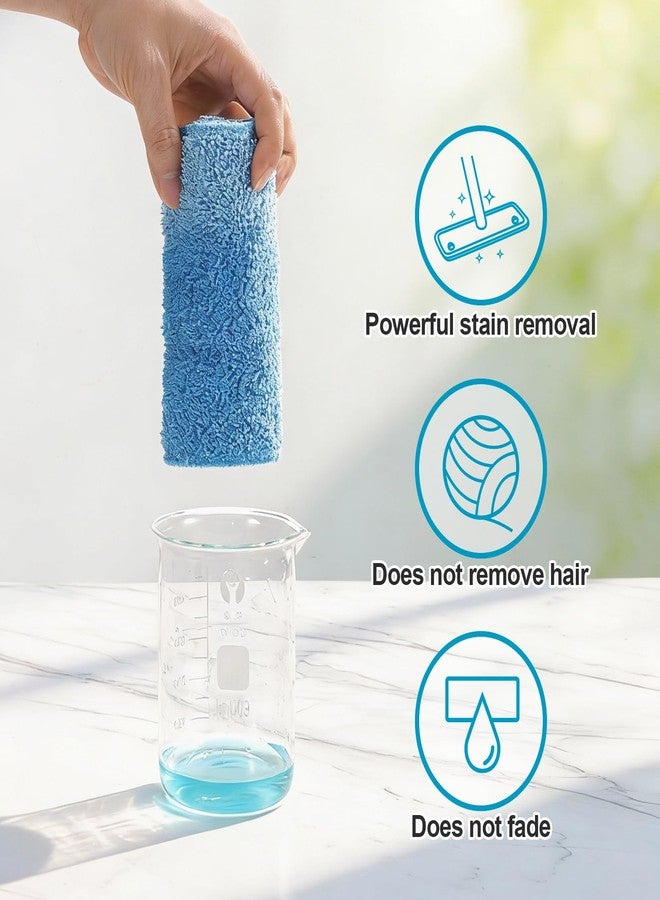 HOMEE Reusable Microfiber Mop Pads, 12 Pack 18"x 6" Mop Head Replacement, Wet/Dry Home & Commercial Cleaning Scrubbing Floor Pad - Blue - Image 4