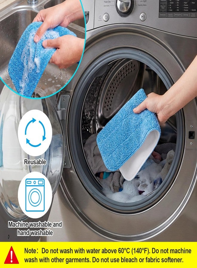 HOMEE Reusable Microfiber Mop Pads, 12 Pack 18"x 6" Mop Head Replacement, Wet/Dry Home & Commercial Cleaning Scrubbing Floor Pad - Blue - Image 5