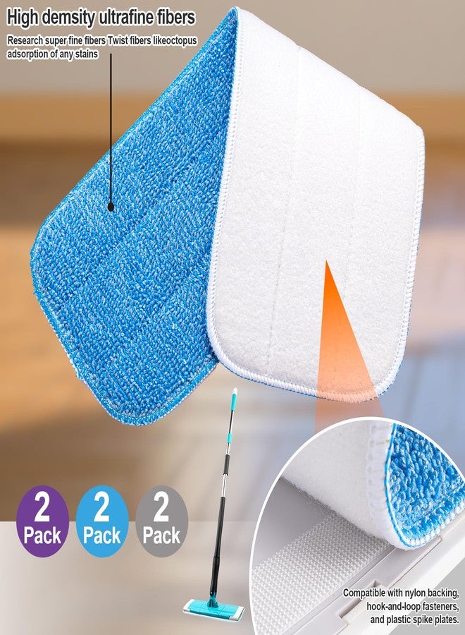 HOMEE Reusable Microfiber Mop Pads, 12 Pack 18"x 6" Mop Head Replacement, Wet/Dry Home & Commercial Cleaning Scrubbing Floor Pad - Blue - Image 3