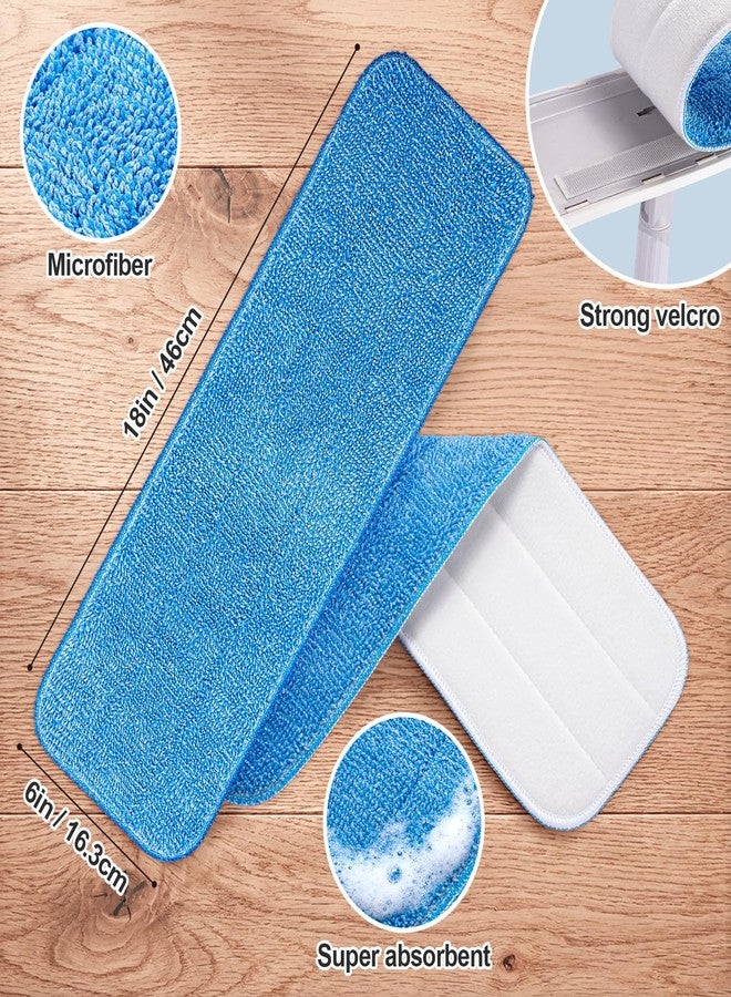 HOMEE Reusable Microfiber Mop Pads, 12 Pack 18"x 6" Mop Head Replacement, Wet/Dry Home & Commercial Cleaning Scrubbing Floor Pad - Blue - Image 2