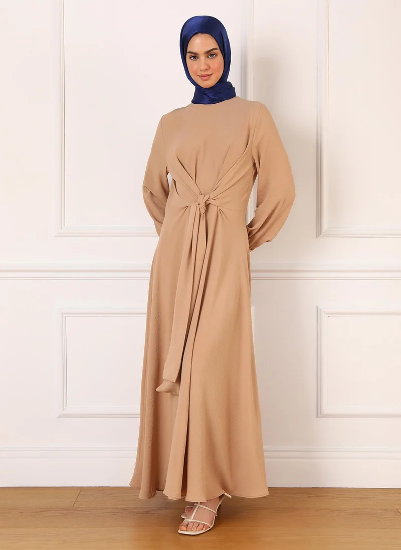 رفقة من مودانيسا Milky Brown - Modest Dress - Refka