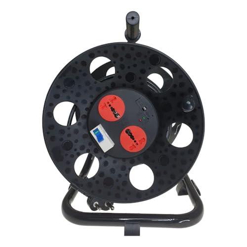 MX Extension Cable Reel Drum 10M Heavy-Duty Cord Two Universal Sockets 6 Amp, 32Amp MCB Switch Cable Drum Reel Child Safety Shutter Extension - Image 3