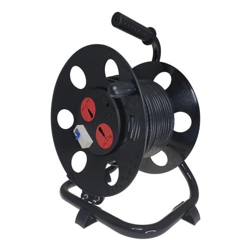 MX Extension Cable Reel Drum 10M Heavy-Duty Cord Two Universal Sockets 6 Amp, 32Amp MCB Switch Cable Drum Reel Child Safety Shutter Extension - Image 2