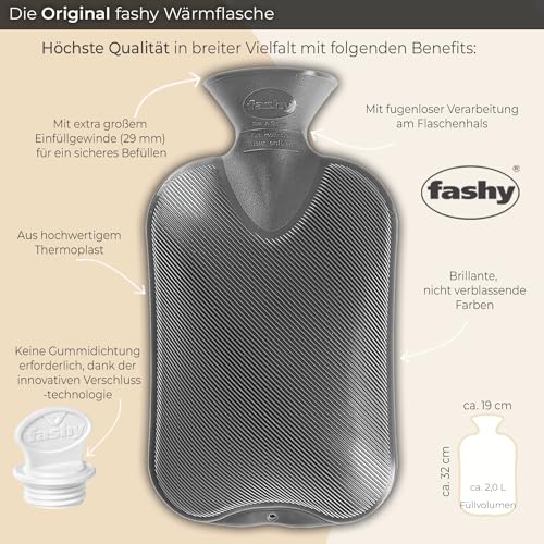 Fashy 2.0 Litre Cranberry Plain Hot Water Bottle - Image 3