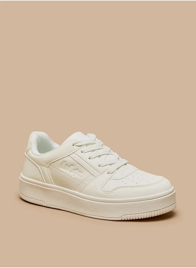 لي كوبر Women's Perforated Sneakers with Lace-Up Closure