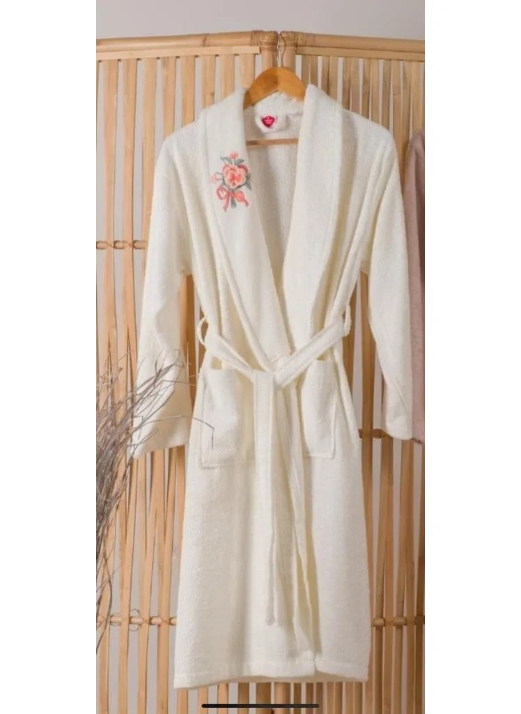 Nevresim Dünyası Newnlu Bedding World Bamboo Single Bathrobe White