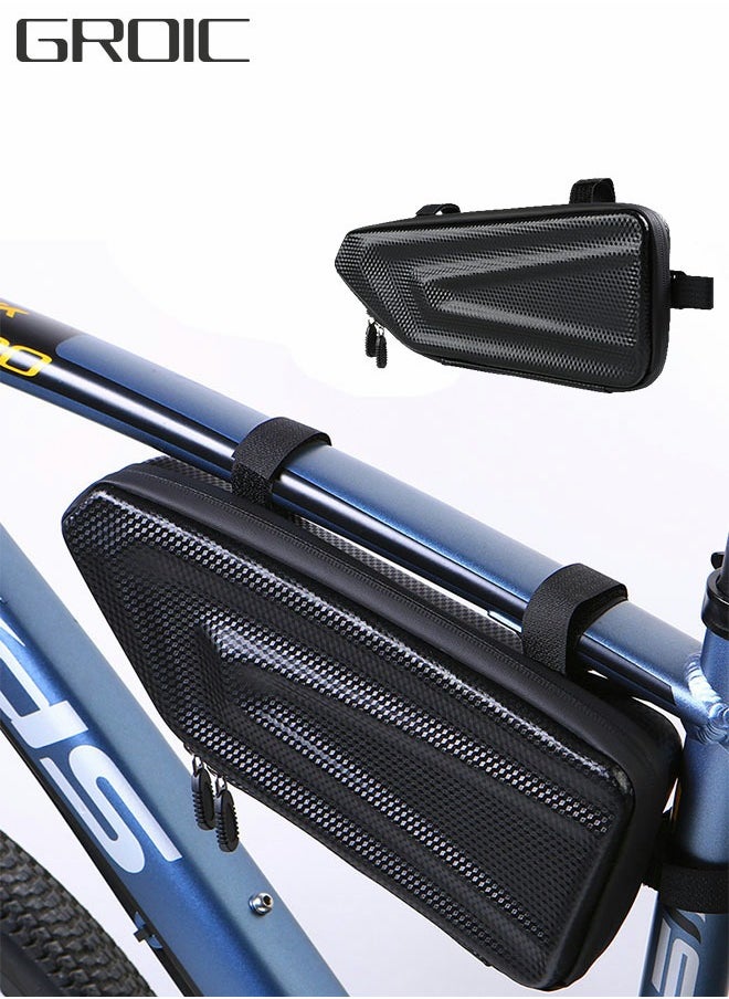 GROIC Bike Frame Bag Waterproof, Triangle Bike Bag,Hard Shell Bike Storage Tool Bag,Top Tube Bag Under Seat for Road Mountain Cycling  - Image 1
