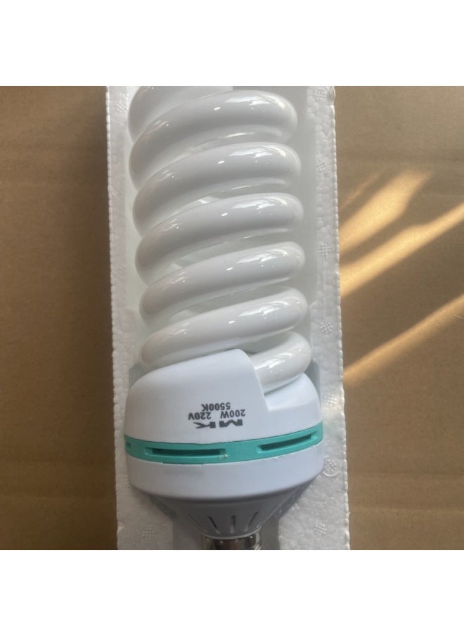 Generic 200w Full Spiral Tricolor Photography Bulb 5500k Soft Light Fill Light Effect Is Good Huiming Straight Hair-Specifications:200w  - Image 4