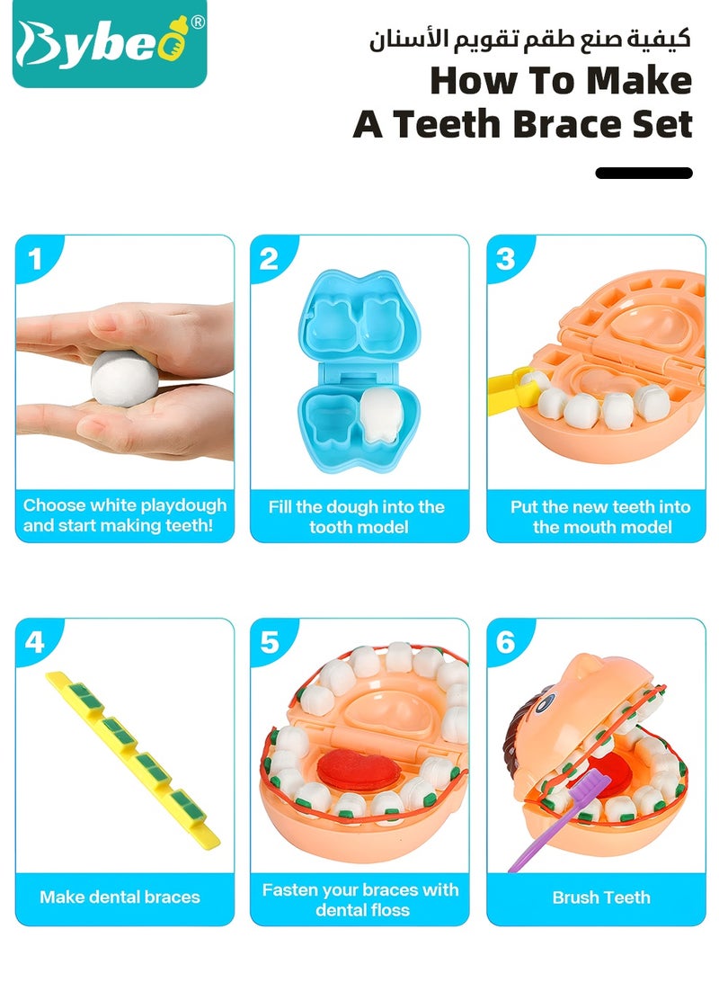 Bybeo 21PCS Kids' Play Dough Toy Set, Art & Craft Toys for Kids, Creative Dough Dentist Kit with 8-Piece Clay, Children's Dental Kit Tools, Non-Toxic, Imagination Gift Toys - Image 3