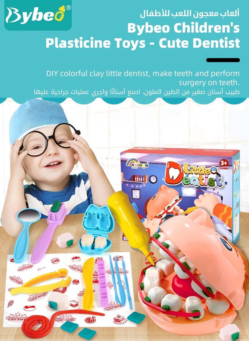 Bybeo 21PCS Kids' Play Dough Toy Set, Art & Craft Toys for Kids, Creative Dough Dentist Kit with 8-Piece Clay, Children's Dental Kit Tools, Non-Toxic, Imagination Gift Toys - Image 2