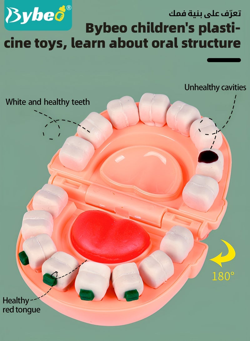 Bybeo 21PCS Kids' Play Dough Toy Set, Art & Craft Toys for Kids, Creative Dough Dentist Kit with 8-Piece Clay, Children's Dental Kit Tools, Non-Toxic, Imagination Gift Toys - Image 4