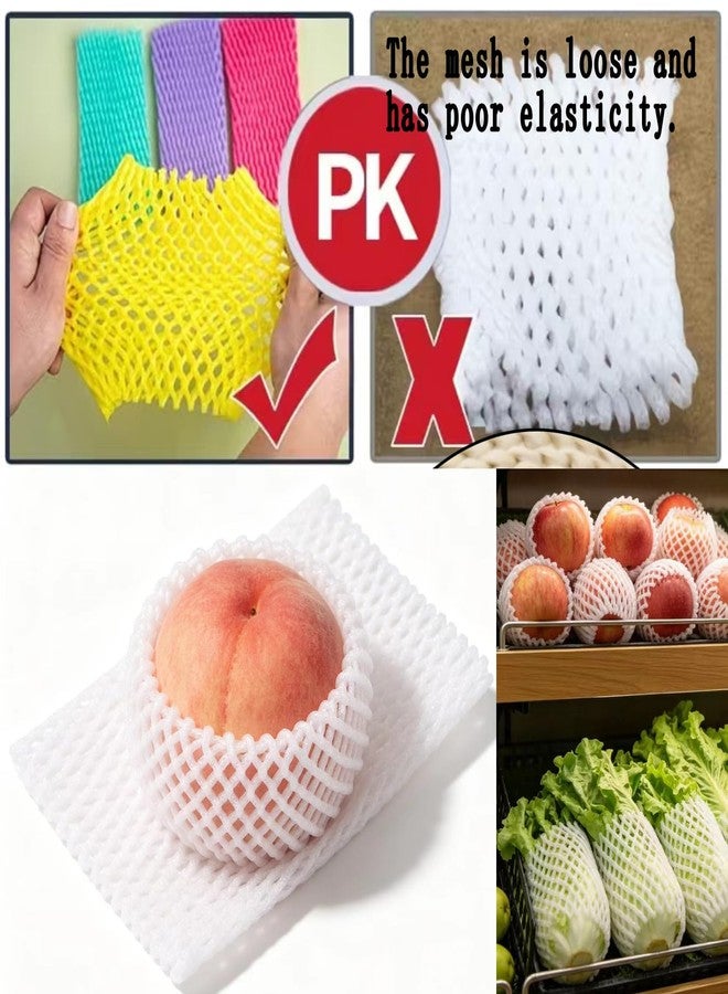 HanyHere 50 Pieces Fruit Protection Bags Foam Mesh Keep Safe Mesh Sleeves for Large Supermarkets, Fruit Shops (White-14x6cm-50pcs) - Image 4