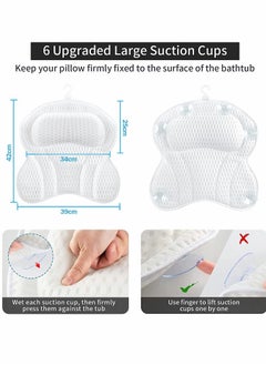 Bath Pillows, 4D SPA Air Mesh Bathtub Pillows for Tub, Shower Head Neck Shoulder - pzsku/Z5F0571A842D2364F0643Z/45/_/1716943171/7ae0fc81-5dac-4c3b-bade-4362e6d2aad1