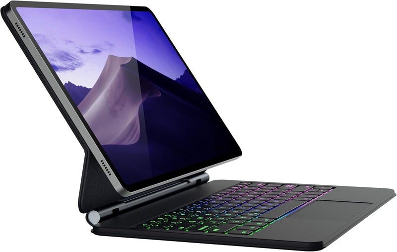 Atdaraz Bluetooth Keyboard Case for Samsung Galaxy Tab S10+ Plus/S9+/S9 FE+/S8+/S7+/S7 FE 12.4" Magnetic Case with Touchpad Backlit Floating Cantilever Stand Slim Protective Cover Folio Black - Image 1