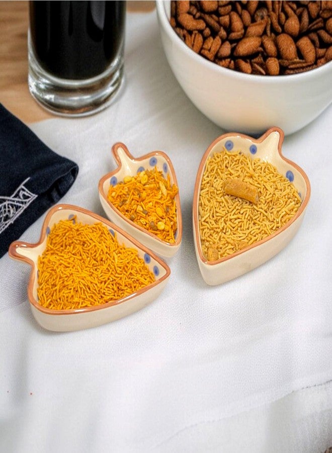 VOIDROP Set of 3 Multi-Purpose Kitchen Serving Platter Ceramic Small Tray - Versatile for Snacks Tea Coffee Biscuit Namkeen to Serve to Your Guest - Image 4