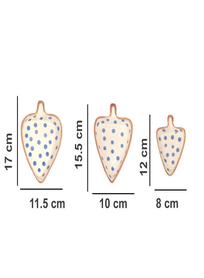 VOIDROP Set of 3 Multi-Purpose Kitchen Serving Platter Ceramic Small Tray - Versatile for Snacks Tea Coffee Biscuit Namkeen to Serve to Your Guest - Image 5