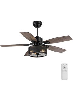 Arabest Ceiling Fan with Lights and Remote Control, 42 Inch for Bedroom, Living Room, and Patio, Indoor/Outdoor Cage Fan  - Image 1