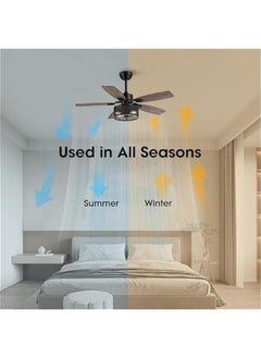 Arabest Ceiling Fan with Lights and Remote Control, 42 Inch for Bedroom, Living Room, and Patio, Indoor/Outdoor Cage Fan  - Image 4