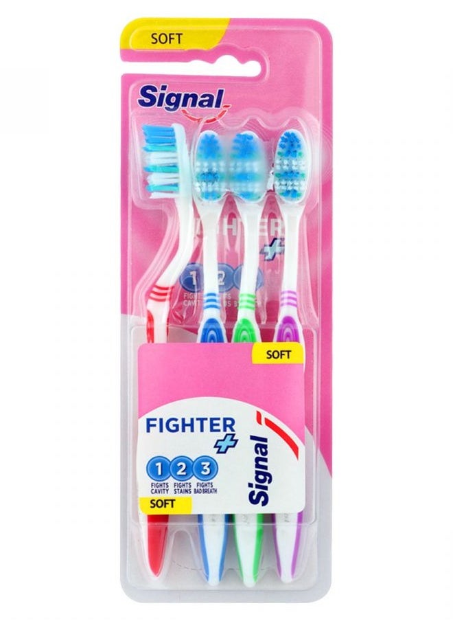Signal - Signal Fighter Toothbrush Multicolor Set Of 4 Soft - Image 1