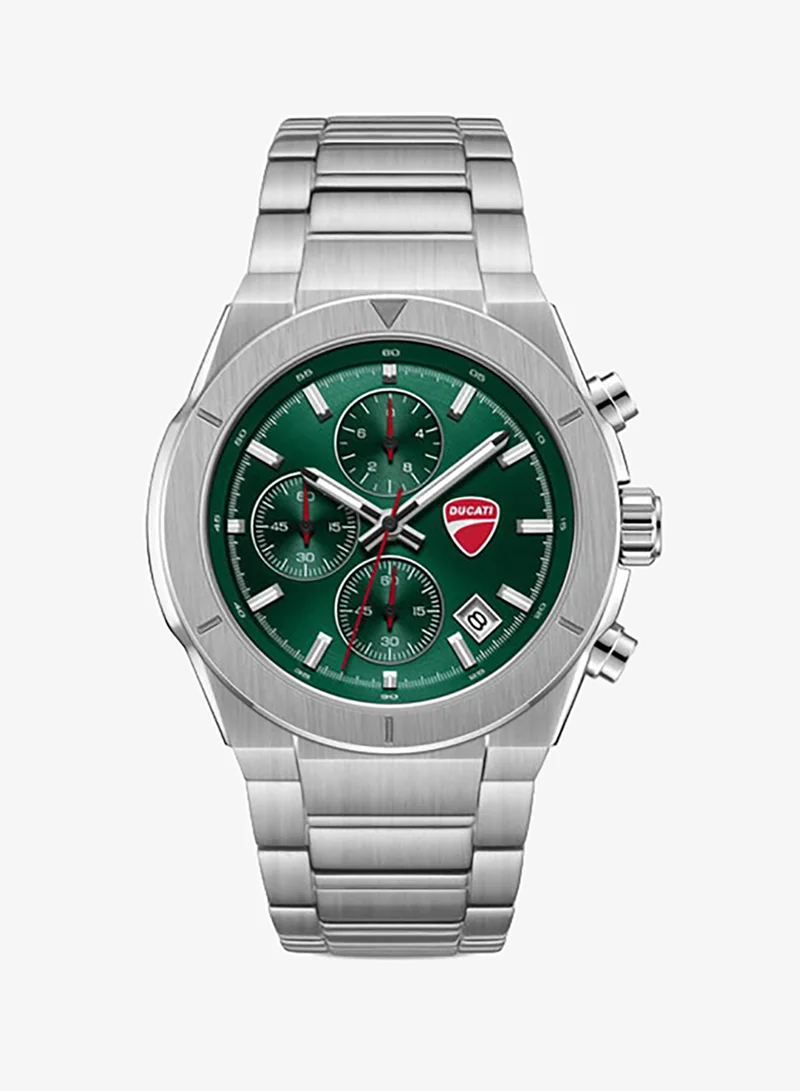 دوكاتي Frontier Green Dial, Stainless Steel Bracelet, Chronograph Watch for Men, 43mm