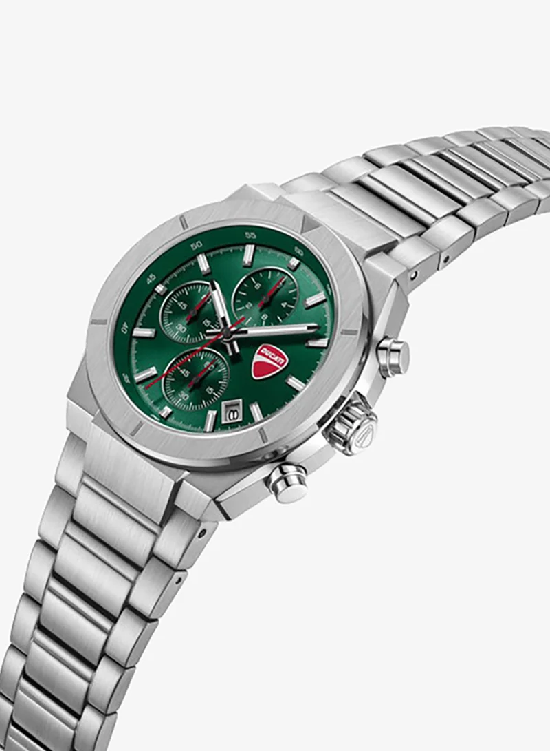 دوكاتي Frontier Green Dial, Stainless Steel Bracelet, Chronograph Watch for Men, 43mm