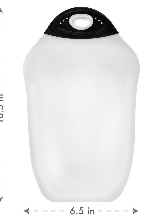 Dexas Chop & Scoop Cutting Board, Small 6.5 by 10.5 inches, White with Black Handle - Image 3