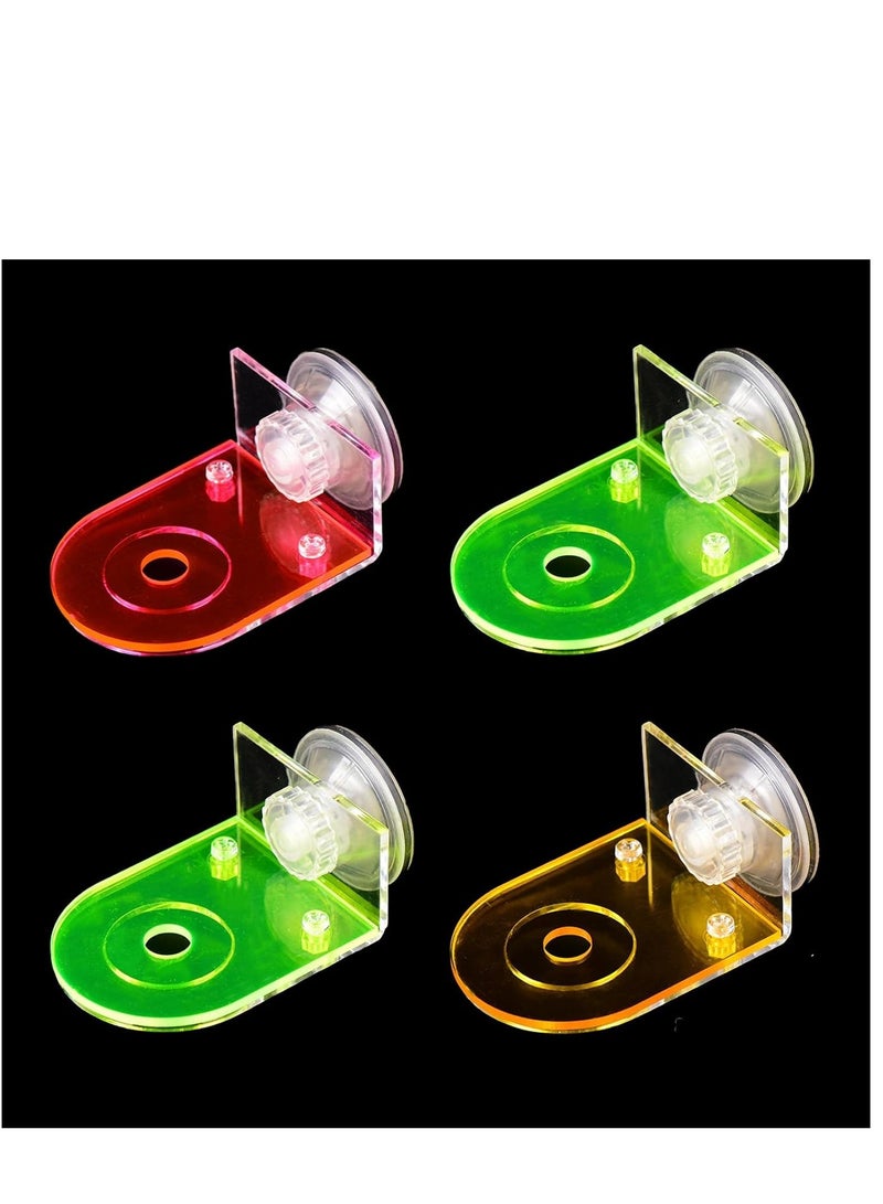 SYOSI 4 Pcs Acrylic Coral Frag Rack, Fluorescent Coral Frag Rack with Powerful Suction Cup Coral Frag Holder Stand Reef Base Accessories for Household Fish Tanks - Image 1