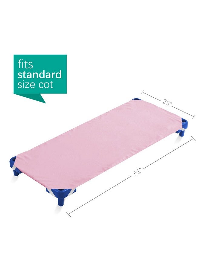 Biloban Standard Daycare/Pre-School Cot, 23" x 51", Children's Naptime Cot, Pink, Breathable Microfiber Nap Sheet for Boys & Girls - Image 2