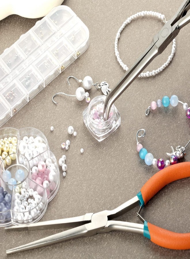 LEONTOOL 2 PCS Extra Long Bent & Straight Needle Nose Pliers Set for Jewelry Making & Fishing Hook Removal with Serrated Jaw & Lanyard - Image 3