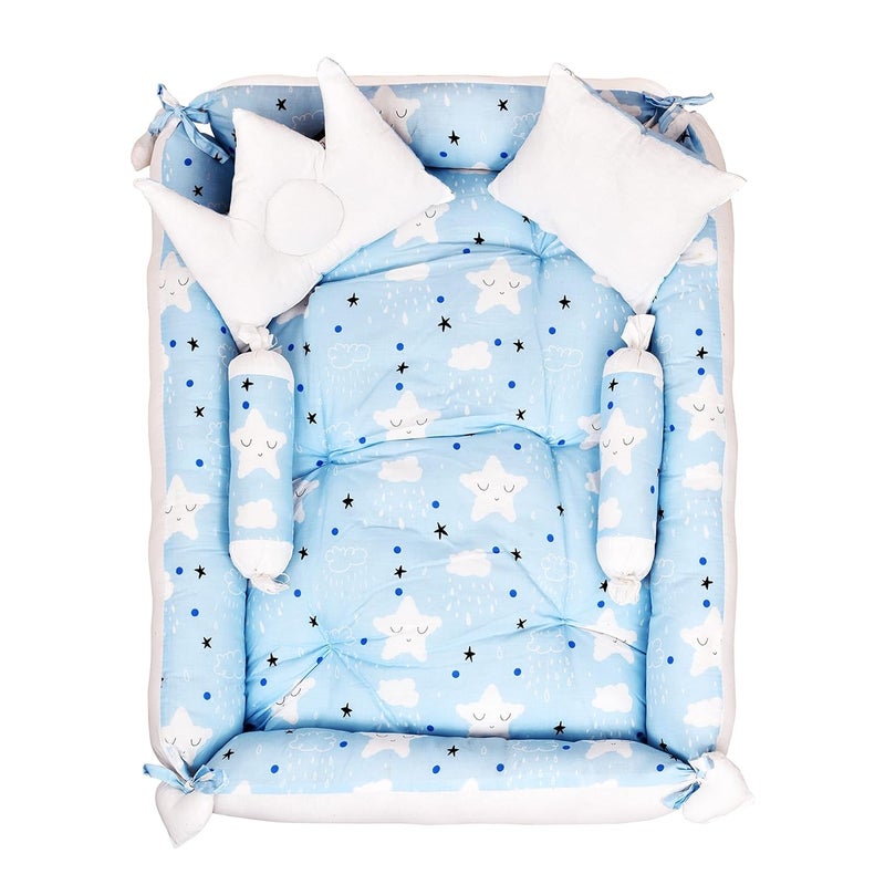 LOREM Multicolor 4 Pillows Square Shape Cotton Baby Bed for 01 Year BB07 - Image 2
