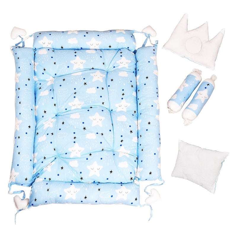 LOREM Multicolor 4 Pillows Square Shape Cotton Baby Bed for 01 Year BB07 - Image 4