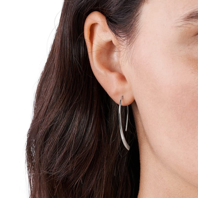 Skagen Women's Kariana Silver-Tone Stainless Steel Threader Drop Earrings (Model: SKJ1057040) - Image 4