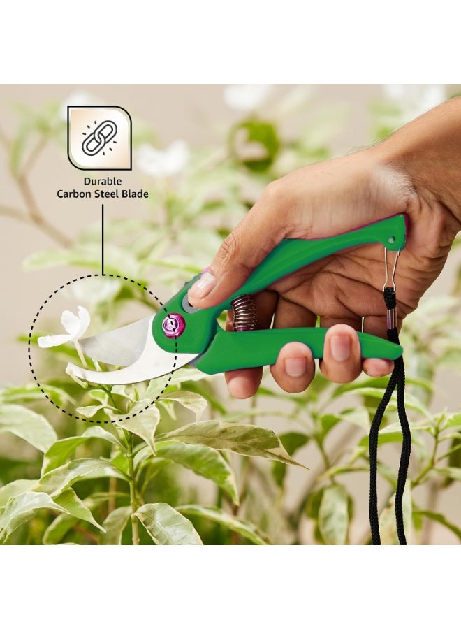 Generic 7.5 Inch Hand Pruner Cutter with Carbon Steel Blades – Garden Branch Trimmer for Home Use (Green)  - Image 5