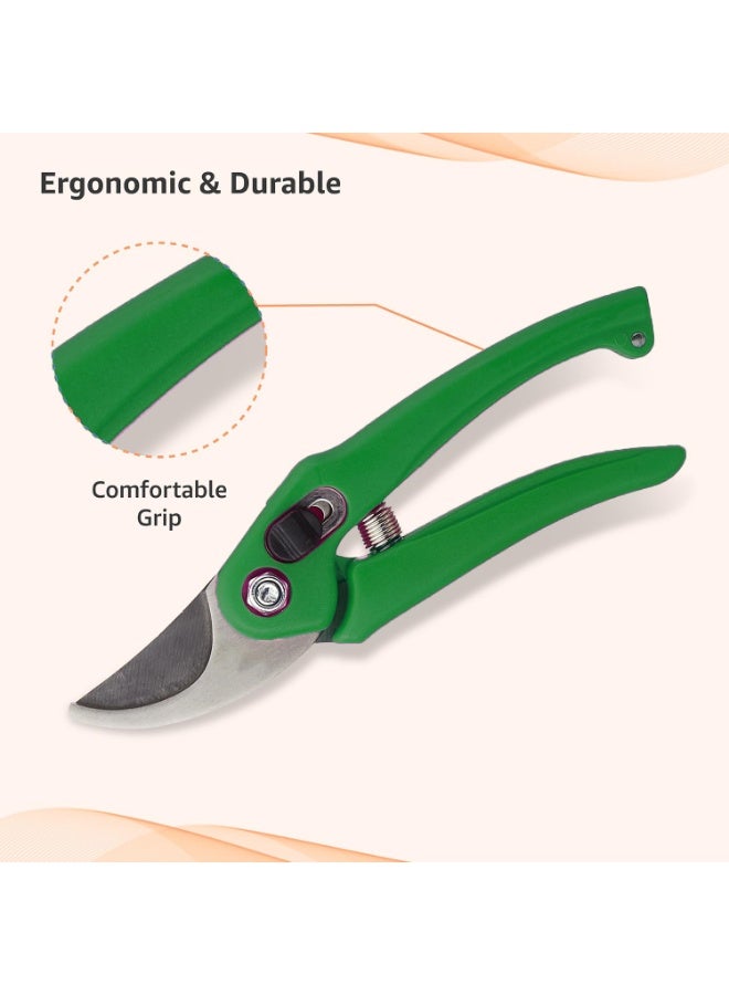 Generic 7.5 Inch Hand Pruner Cutter with Carbon Steel Blades – Garden Branch Trimmer for Home Use (Green)  - Image 4