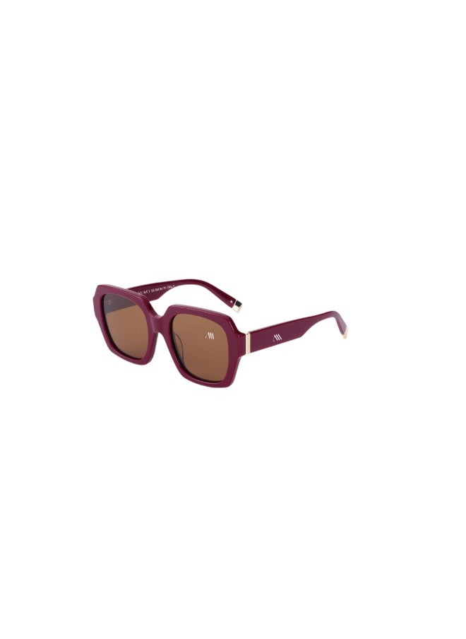 Kemet Eyewear Square Full Rim Women Sogno Burgandy Dark Gray Lens 