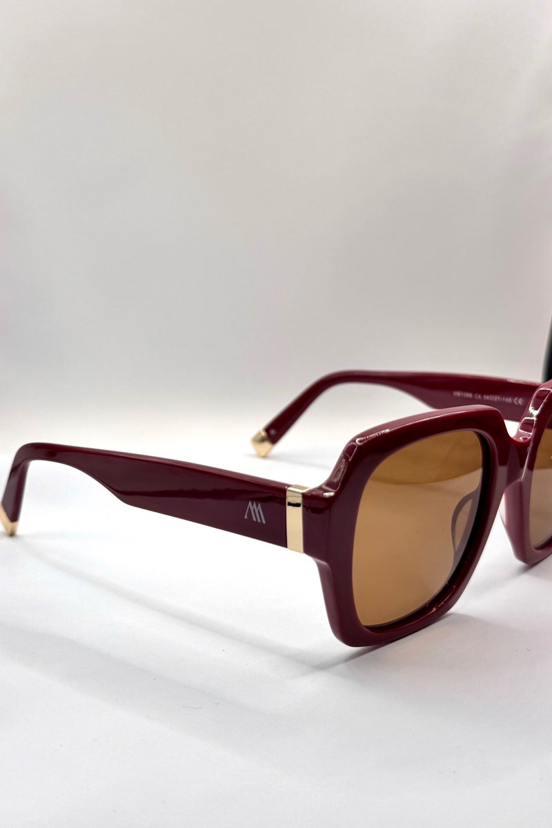 Kemet Eyewear Square Full Rim Women Sogno Burgandy Dark Gray Lens - Image 2
